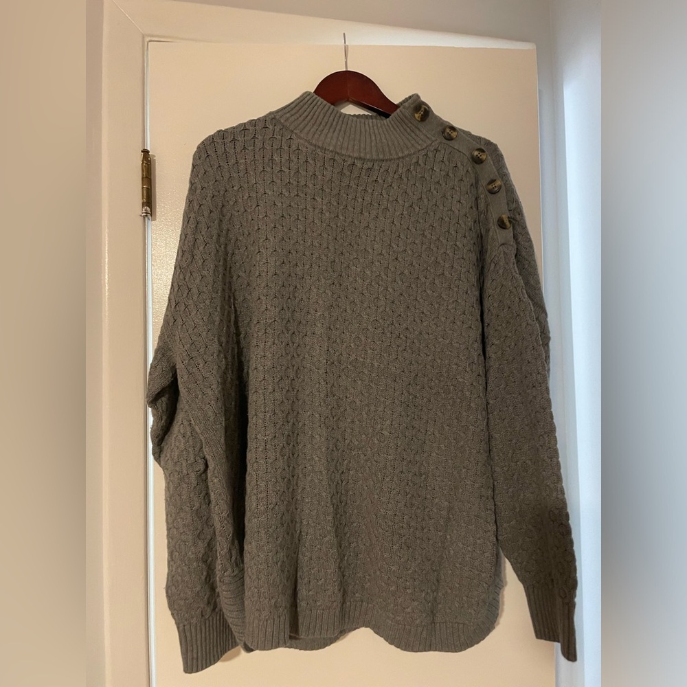 Grey motherhood maternity oversized sweater with button detail. Xl